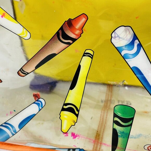 Crayola Clear Small Backpack And Unused 64 Crayon Box With Retired And Tarnished - Picture 8 of 14